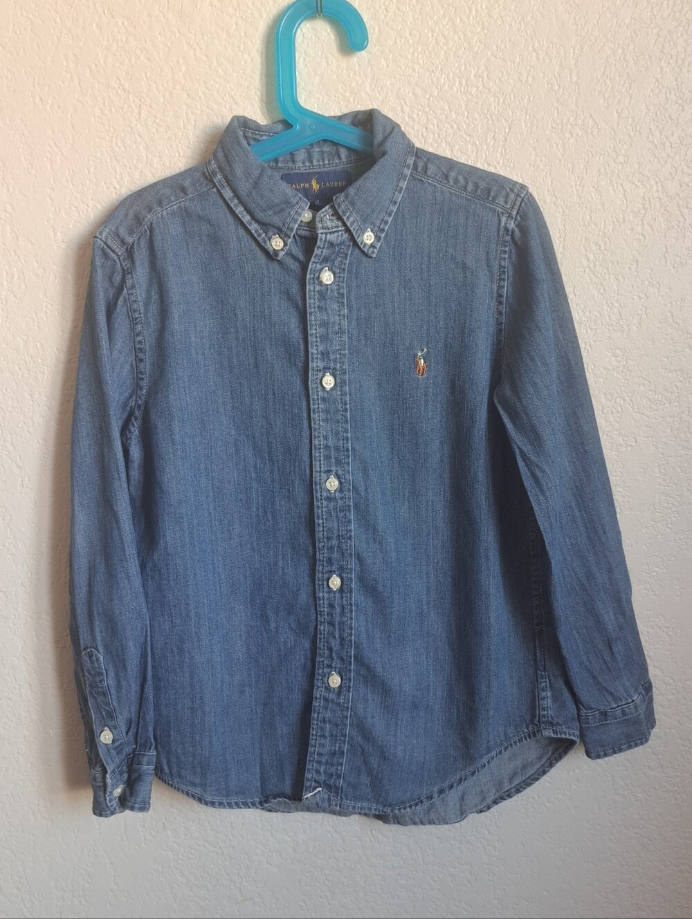 Polo Ralph Lauren Boys Chambray Denim Longsleeve Button Down Size 7